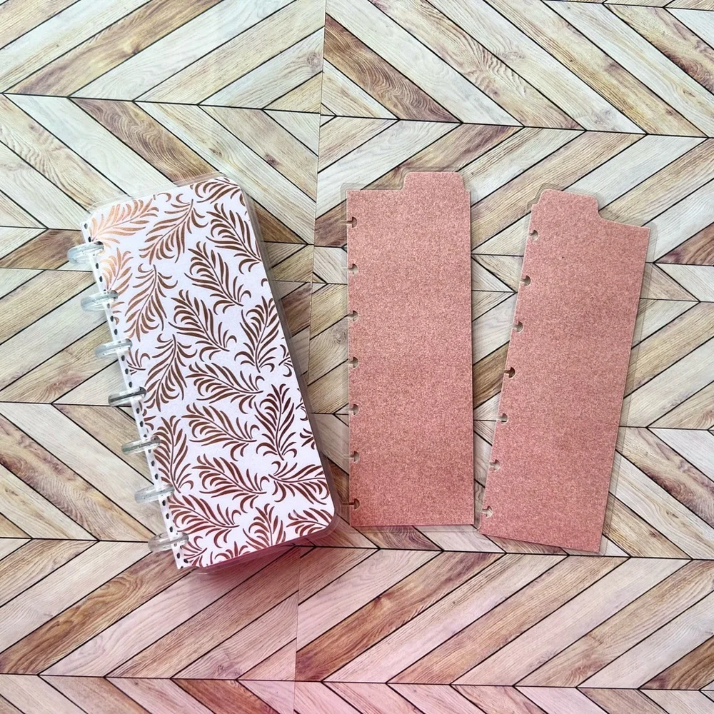 Happy planner skinny mini size undated Rose gold leaves